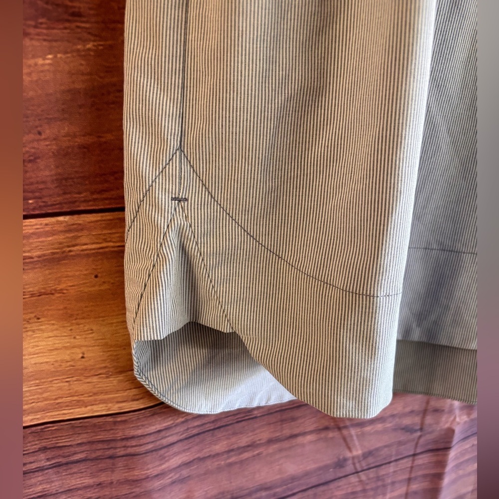 Athleta Pinstripe Sleeveless Elastic Waist Mini Dress Blue White Size 2 - Picture 3 of 8